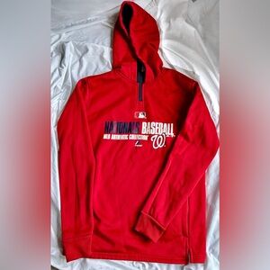 Washington Nationals Youth Large Hoodie Majestic MLB Authentic Red Sweatshirt